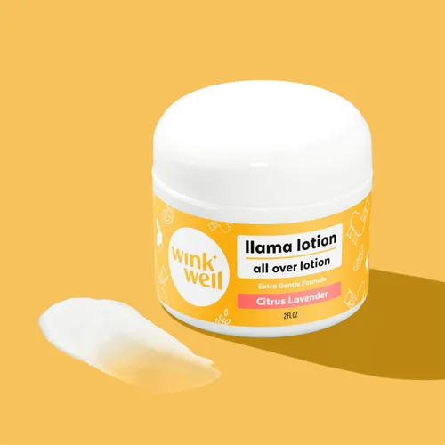 Vista 4 de Wink Well Llama Baby Lotion, cuidado corporal suave para hidratar y calmar la piel seca para bebés, niños y adultos, libre de parabenos, productos