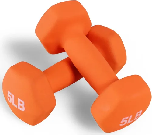 Vista 12 de Fitvids Neoprene Dumbbell Hand Weights, Anti-Slip, Anti-roll, Hex Shape Colorful, Pair or Set with Stand