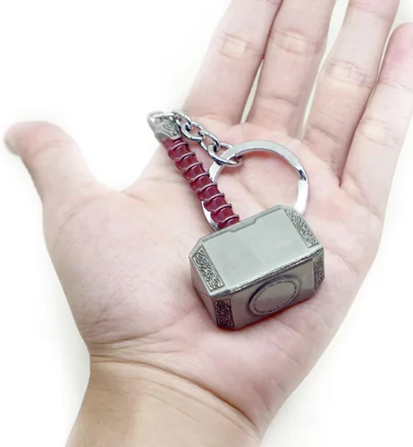 Vista 6 de VNFLY Nidavellir Mjolnir Llavero Vengadores Thor Hammer llavero martillo llavero (plata)