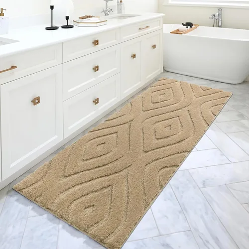 Vista 2 de DEXDE Alfombras de Baño Corredor 24x47 pulgadas Alfombra de Baño Larga Antideslizante Suave Lavable Alfombras de Baño Grandes para Baño Dormitorio