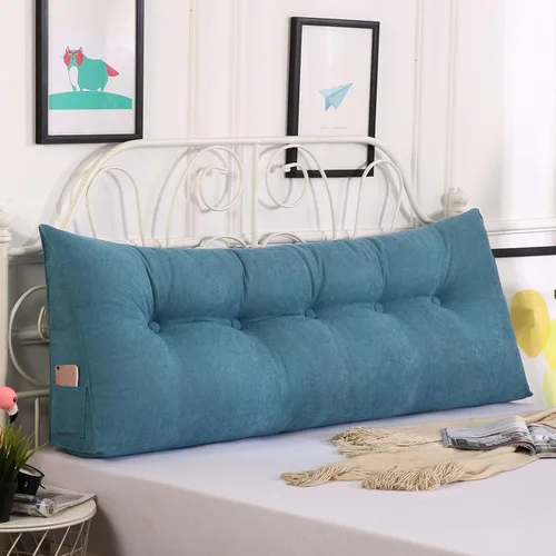 Vista 2 de Almohada de cuña para pared de cama, cabecera de almohada de respaldo de cama, almohada de lectura triangular grande, con funda extraíble