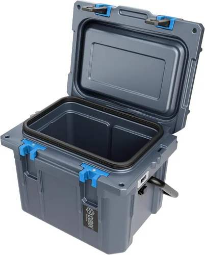 Vista 5 de Cubix Outdoors, Enfriador personal rotomoldeado QuadraX 10QT, hielera dura aislante portátil, retención de frío de 3 días, portaviandas Gris granito