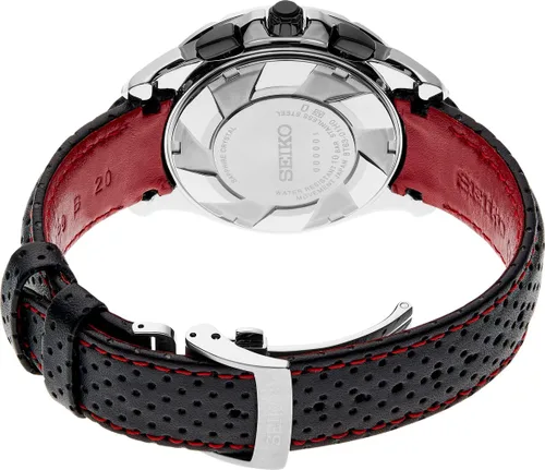 Vista 3 de SEIKO Coutura Reloj de Cuero Cronógrafo Rojo SSB435, Rojo