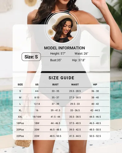 Vista 6 de Tempt Me - Traje de baño de una pieza para mujer, cuello alto, con malla, fruncidos y control del abdomen