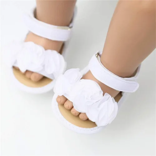 Vista 3 de Timatego Infant Baby Girls Summer Sandals with Flower Soft Sole Newborn Toddler First Walker Crib Dress Shoes