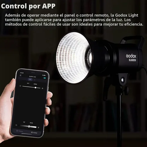 Vista 3 de Godox Luces de video LED SL60IID SL60II-D, 5600±200K, CRI96+, TLCI97+, 8 efectos FX integrados, ventilador ultra silencioso para fotografía