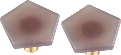 Vista 9 de Rockcloud Cajón de perilla de ágata con tornillos, mango de ágata morada en forma de corazón para armario, armario, accesorios de ferretería