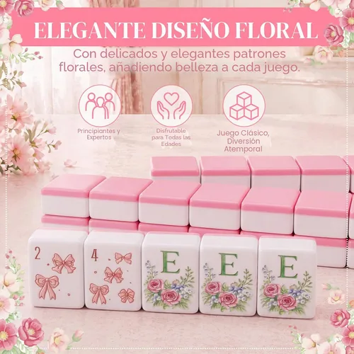 Vista 5 de Thenshop 160 piezas vintage americano Mahjong azulejos de 1.2 pulgadas
