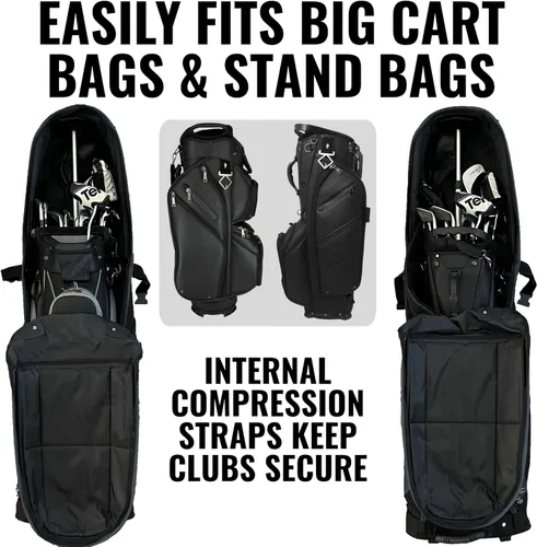 Vista 8 de CaddyDaddy Enforcer Golf Travel Bag Crush Resistant Hard Top Protection, New 18 Month Full Replacement Coverage, Durable Thick Nylon Wheels Lockable
