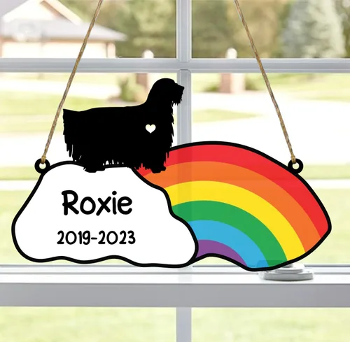 Vista 27 de LOVELYPOD Rainbow Bridge - Regalos conmemorativos para mascotas, regalos conmemorativos para perros afganos por pérdida de sabueso afgano, regalo