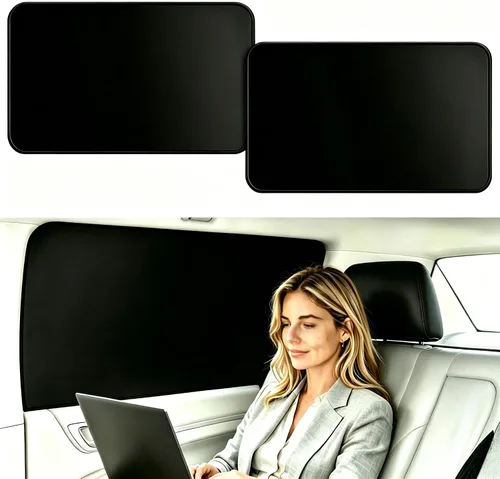 Vista 19 de ZATOOTO Parasol para ventana lateral de automóvil, 2 parasoles magnéticos de privacidad beige, cortina mantiene la pantalla más fresca para dormir