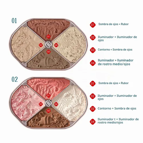 Vista 6 de FLORASIS Paleta de maquillaje de contorno de grabado floral de constelación (01 constelación)