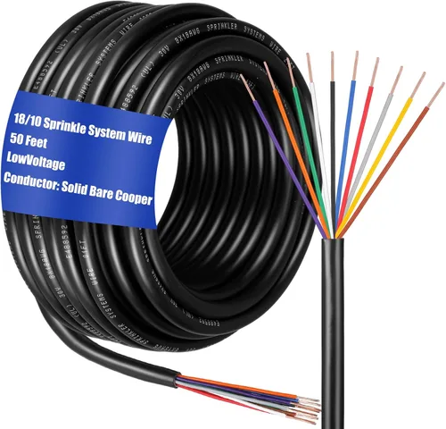 Vista 9 de Hoolerry Alambre sólido para sistema de rociadores, calibre 18, cable de riego con cubierta de PVC resistente a los rayos UV, para riego