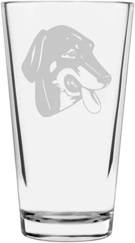 Vista 404 de Podenco Canario - Vaso de pinta de 16 onzas con temática de perro personalizado