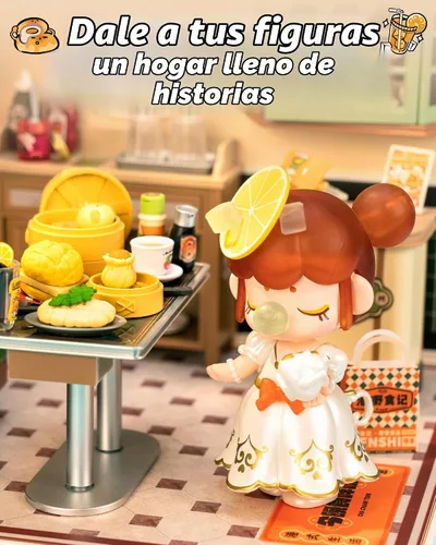 Vista 5 de Rolife Super Creator Series, kit de casa de muñecas DIY Mini Hong Kong Bites Café, construye escenario para figuras de acción coleccionables