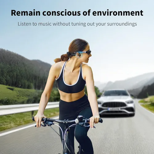 Vista 7 de Haowolf Auriculares de conducción ósea, auriculares Bluetooth 5.4 de oreja abierta 2026 con micrófono, IPX8 impermeables con 10 horas