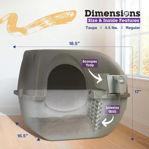 Vista 4 de Omega Paw NRA15-1 Caja de arena de limpieza automática Roll 'n Clean, regular, peltre, normal, Pewter