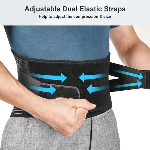 Vista 3 de Brrnoo Soporte lumbar para espalda baja, cinturón de apoyo lumbar para espalda baja, cinturón de apoyo transpirable para ciática, cinturón