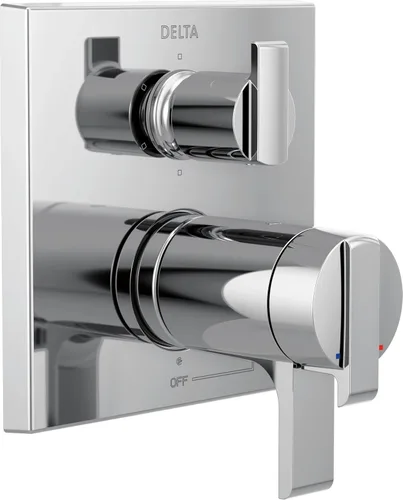 Vista 6 de DELTA FAUCET T27T967-CZ Angular Modern TempAssure Serie 17T Válvula de ducha integrada de 6 ajustes con desviador, bronce champán
