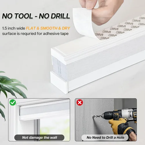 Vista 2 de LazBlinds Persianas Celulares sin Cordón, Cortinas de Panal Opacas sin Taladro para Ventanas Interiores, Cortinas Celulares Aislantes con Protección