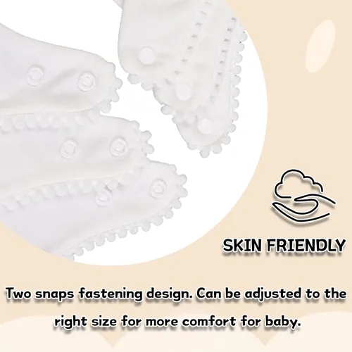 Vista 4 de Bamery Baberos tipo bandana para bebé, baberos de algodón blanco para babeo y dentición, absorbentes para niños y niñas
