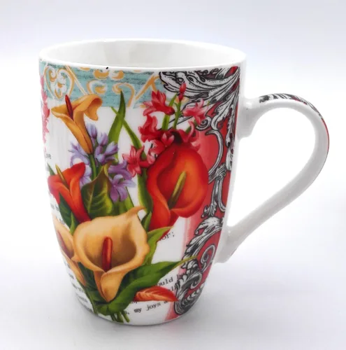 Vista 3 de 6903 Uniware - Juego de 4 tazas de porcelana Newbone de 11 onzas