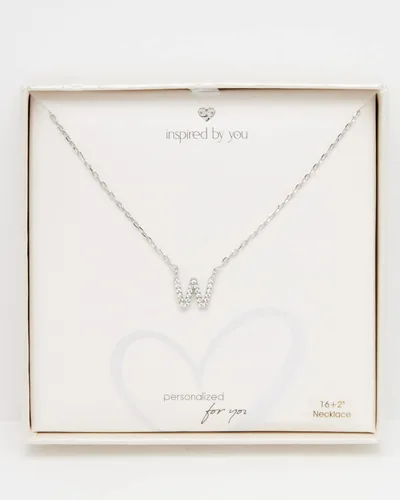 Vista 4 de INSPIRED BY YOU. Collar de letras para mujer - Collar de cadena de cable con dije de cristal con inicial