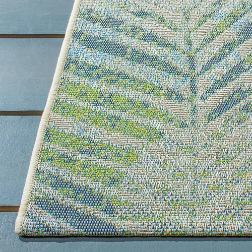 Vista 6 de SAFAVIEH Summer Collection SMR485Y - Alfombra decorativa de 2 x 8 pies, para interiores y exteriores, no desprende pelusa, fácil de limpiar
