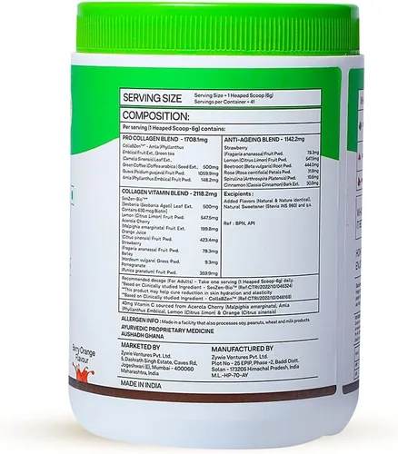 Vista 2 de OZIVA Constructor de colágeno a base de plantas con biotina y sílice, baya de acai, brote de bambú, espino cerval de mar para belleza