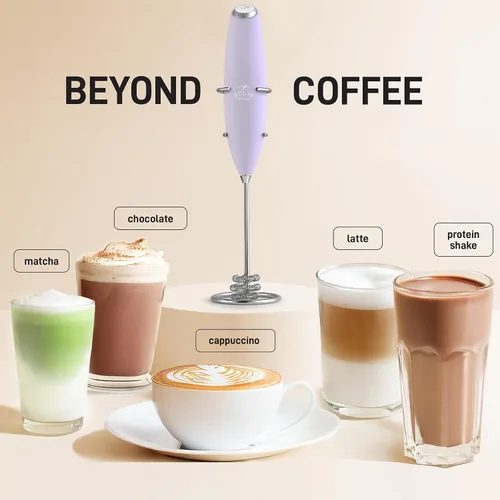 Vista 414 de Zulay Milk Boss Espumador de leche potente manual, hace espuma para latte, batidor para mezclar bebidas, café, miniespumador para capuchino, frappé