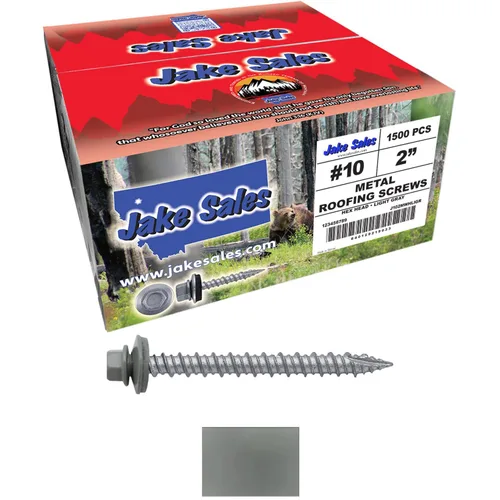 Vista 24 de Tornillos para techos de metal gris ABC 10 x 1 - Cabezal hexagonal - Arandela EPDM - Arandela de arranque automático/roscado - 1 bolsa - 250