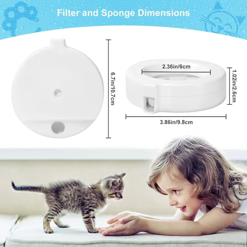 Vista 7 de Paquete de 4 filtros de repuesto para dispensador de agua de mascotas por gravedad de 3.6L/4.6L/6L/8L, repuesto de filtro de agua para perros
