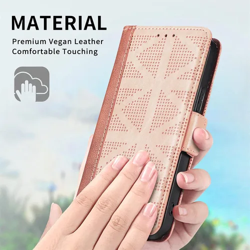 Vista 5 de Funda compatible con Xiaomi Poco X3 GT, tarjetero, compatible con Redmi Note 10 Pro (China) 5G de piel sintética con cierre magnético, color rosa