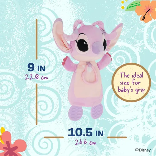 Vista 5 de Kids Preferred Disney Baby Lilo and Stitch Angel - Mordedor de peluche para bebés recién nacidos, niños y niñas, 10 pulgadas