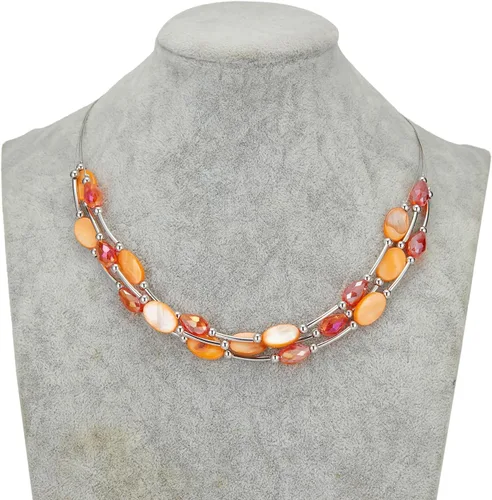Vista 3 de Collar a capas con cristal para mujer, gargantilla con cadena de plata gruesa, regalo de cumpleaños para mujer