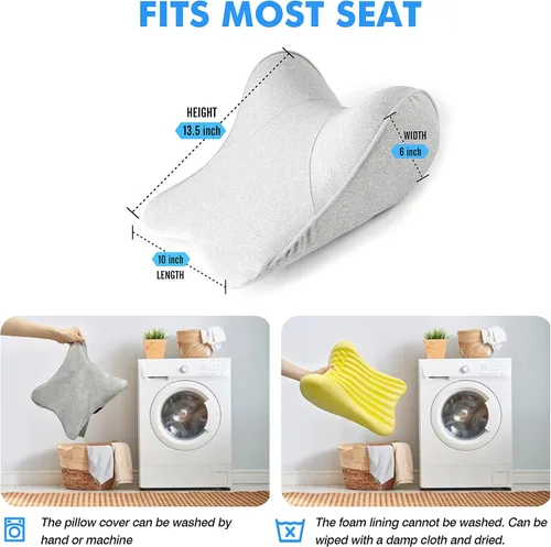 Vista 22 de Almohada para el Cuello del Asiento de Coche para Conducir, Almohada de Reposacabezas de Espuma Viscoelástica Suave con Correa Ajustable y Funda