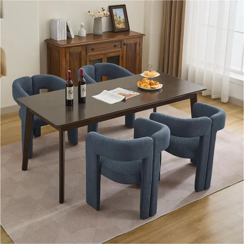 Vista 14 de adochr Modernas sillas de comedor de barril, silla de comedor tapizada de lino con patas de madera, sillas decorativas con brazos, cómodos sillones