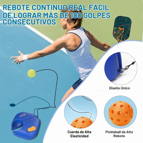 Vista 2 de Westant Match Buddy Pickleball Trainer & Rebounder with 2 Balls Azul