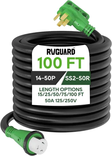 Vista 10 de RVGUARD Cable de alimentación RV de 50 amperios y 15 pies, cable de extensión de generador 14-50P a SS2-50R, cable STW resistente con indicador