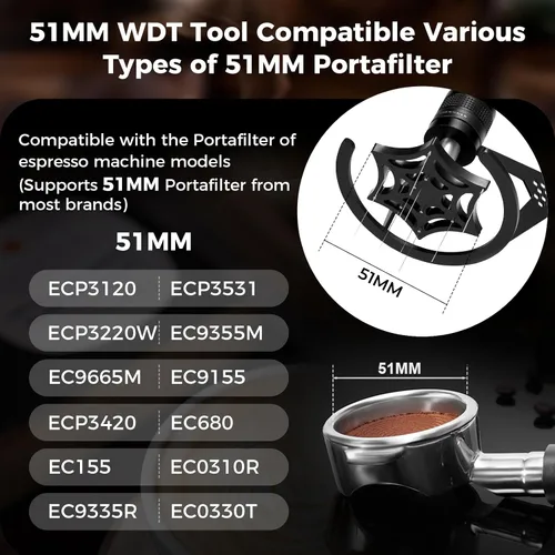 Vista 2 de IKAPE Herramienta de distribución WDT de 51mm con cepillo de limpieza