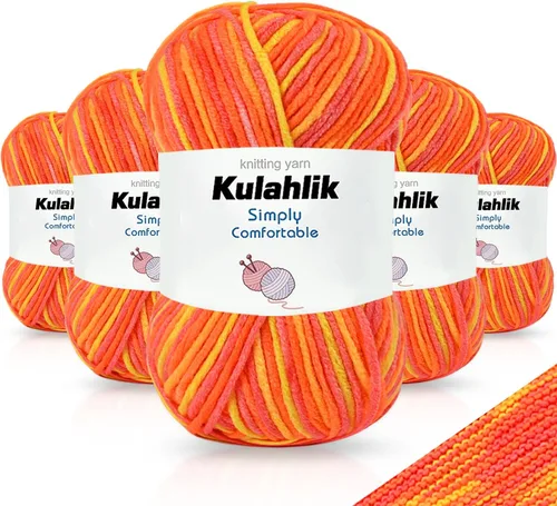 Vista 129 de 50g (1x50g) Hilo Acrílico para Crochet y Tejido, Hilo Degradado Colorido, 1 Rollo de Madejas, Hilo Acrílico Multicolor, Perfecto para Proyectos