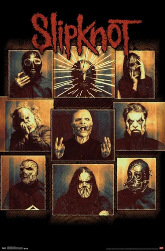 Vista 10 de Slipknot - Póster de pared a prueba de balas, 22.4 pulgadas de largo x 14.7 pulgadas, versión enmarcada en madera de granero