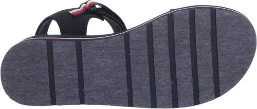 Vista 4 de Tommy Hilfiger Sandalia Avrett de cuña para mujer, Negro
