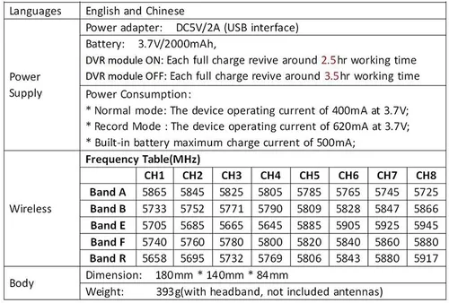Vista 6 de EV800D FPV Goggles with DVR 5.8G 40CH 5 Inch 800x480 Diversity Video Headset Build in 3.7V 2000mAh Battery