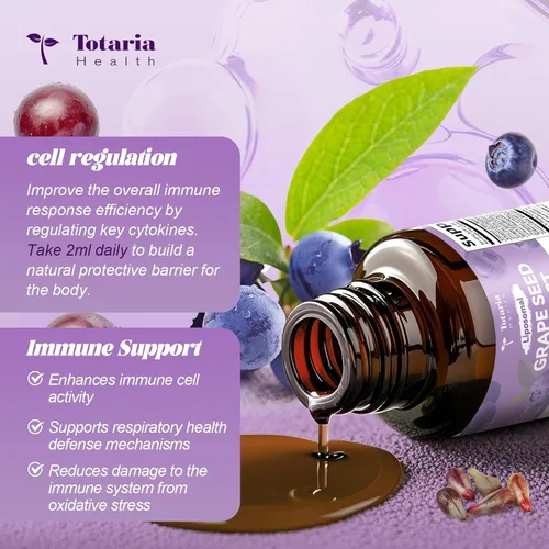 Vista 4 de Totaria Gotas líquidas de extracto de semilla de uva Suplemento antioxidante de polifenoles de alta potencia con 95 % para la piel, el corazón