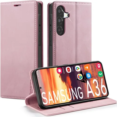 Vista 17 de Funda tipo cartera para Samsung Galaxy A32 5G con bloqueo RFID, tarjetero y función atril magnético, funda de cuero con tapa para Galaxy A32 5G