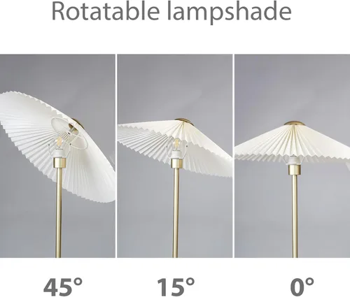 Vista 5 de KUNJOULAM Lámpara de pie plisada, lámpara de pie de poste, lámpara alta de diseño simple con pantalla de tela, lámpara de pie para sala de estar