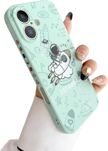 Vista 30 de Yonds Queen para iPhone 7 Plus / 8 Plus, linda funda con diseño de astronauta de dibujos animados, elegante parachoques de TPU suave, protectora
