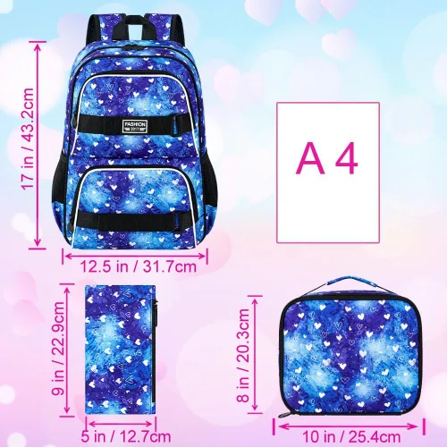 Vista 20 de Mochila para laptop, 16 pulgadas, bolsa escolar y bolsa de almuerzo, mochilas resistentes al agua para adolescentes, niñas, mujeres, estudiantes