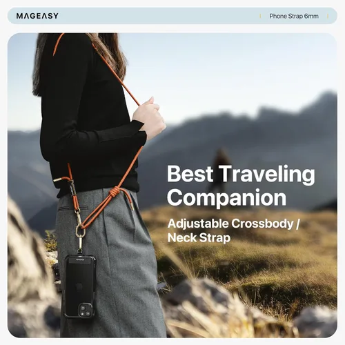 Vista 8 de MAGEASY Cordón universal para teléfono celular, correa cruzada antirrobo para iPhone 17 Pro Max y la mayoría de teléfonos inteligentes, para hombres